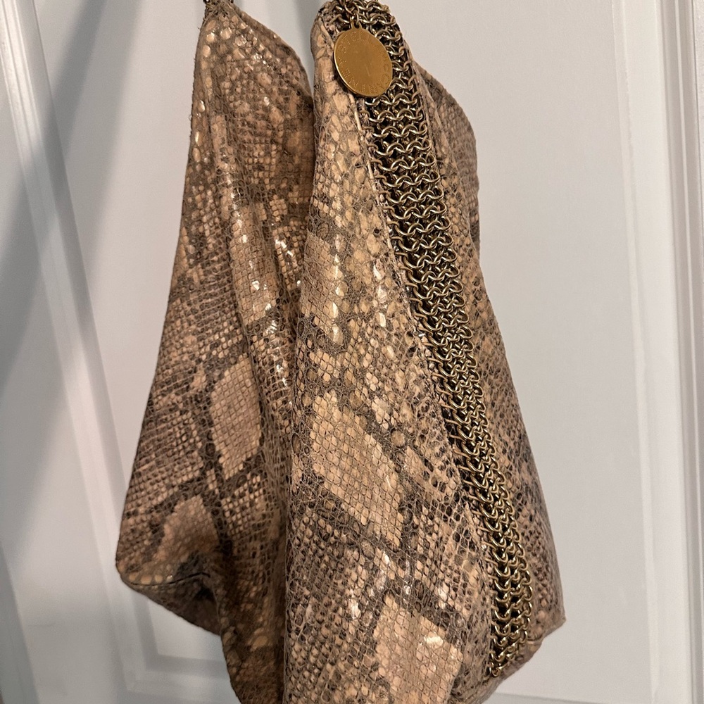 Stella McCartney Falabella Fold Over Tote in Snake Print